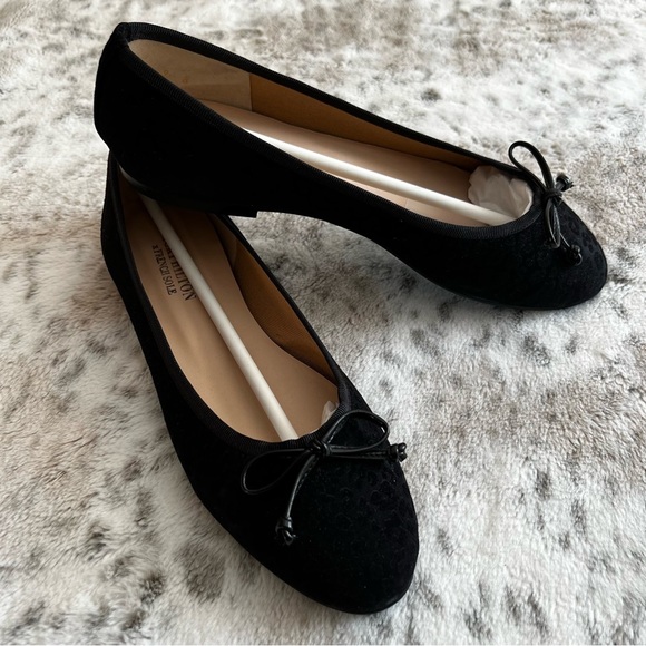 New French Sole x Nicky Hilton Black Suede Cheetah Ballet Flats Sz 9 - Picture 12 of 12